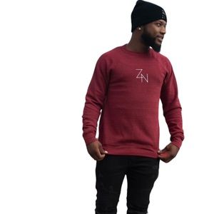 Zuri Nova Red Wine Crewneck Sweatshirt Size Large